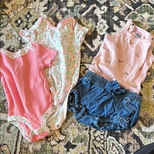 Bundle of Baby Onesies and Shorts